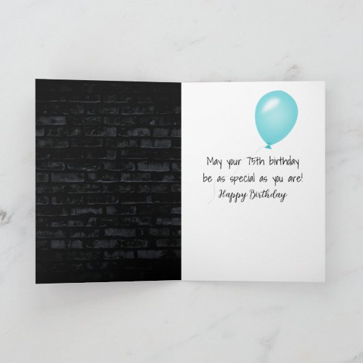 75e verjaardag Neon Sign on Brick Kaart (Binnen)