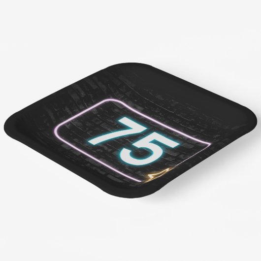 75e verjaardag Neon Sign On Brick Papieren Bordje (Gebogen)