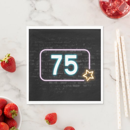 75e verjaardag Neon Sign On Brick Servet (Insitu)