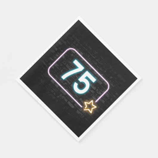 75e verjaardag Neon Sign On Brick Servet (Hoek)