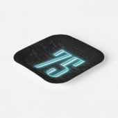 75e verjaardag Neon Sign op Brick Papieren Bordje (Gebogen)