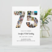 75e verjaardag nummer 75 aangepaste foto collage kaart (Staand voorkant)