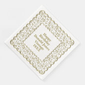 75e verjaardag nummer patroon Scallops goud/wit Servet (Hoek)