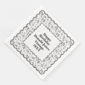 75e verjaardag nummer patroon Scallops zwart/wit Servet (Hoek)