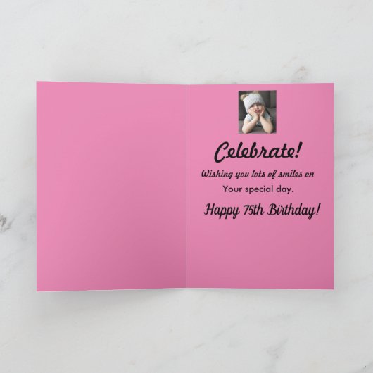 75e verjaardag Oh nee! Grappig chagrijnig meisje Kaart (Binnen)