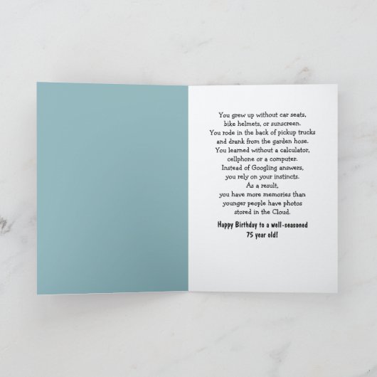 75e verjaardag Old Lady Fun Kaart (Binnen)