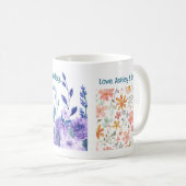 75e verjaardag Oma Flowers Love Elegant Floral Koffiemok (Voorkant rechts)