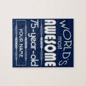 75e verjaardag op de wereld Best Fabulous Dark Blu Legpuzzel (Horizontaal)