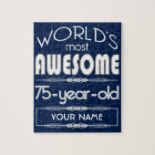 75e verjaardag op de wereld Best Fabulous Dark Blu Legpuzzel (Verticaal)