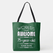 75e verjaardag op de wereld Best Fabulous Dark Gre Tote Bag (Achterkant)