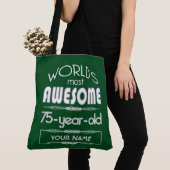 75e verjaardag op de wereld Best Fabulous Dark Gre Tote Bag (Dichtbij)