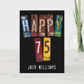 75e verjaardag oude auto licentie borden kaart (Voorkant)