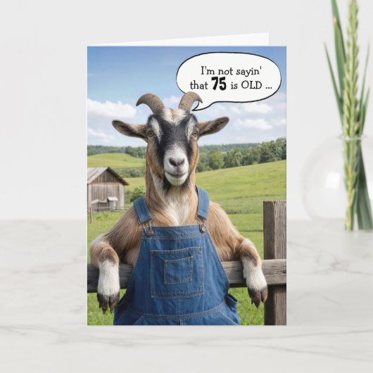 75e verjaardag Oude Bok Humor Kaart (Voorkant)