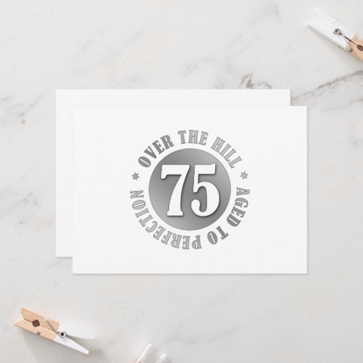 75e verjaardag over de heuvel kaart (Voorkant / Achterkant in situ)