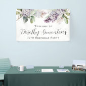 75e Verjaardag Paarse Lila Lente Bloem Welkom Spandoek (Beurs)