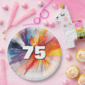 75e verjaardag Paint Blast Papieren Bordje (Feest)
