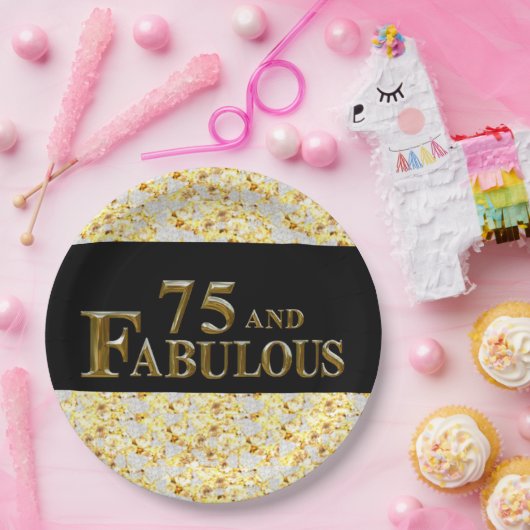 75e verjaardag papieren bordje (Feest)