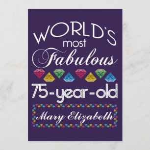 75e verjaardag Pareltjes Paars met de meest verblu Kaart