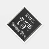 75e verjaardag Partij — Fancy Manuscript + de Naam Servet (Hoek)