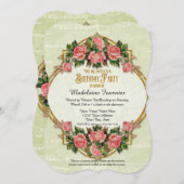 75e Verjaardag Party Gold Glitter  Rozen Kaart (Voorkant / Achterkant)