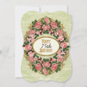 75e Verjaardag Party Gold Glitter  Rozen Kaart (Achterkant)