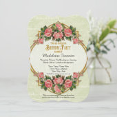 75e Verjaardag Party Gold Glitter  Rozen Kaart (Staand voorkant)