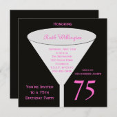 75e verjaardag Party uitnodiging 75e Toast (Voorkant / Achterkant)
