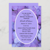 75e verjaardag Party uitnodiging Hydrangea (Voorkant / Achterkant)