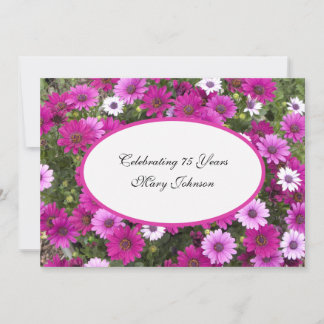 75e verjaardag Party uitnodiging Prachtige bloemen