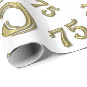 75e verjaardag Patroon nummer 75 Goud en wit Cadeaupapier (Rol Hoek)