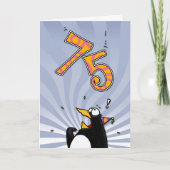 75e verjaardag - Penguin Surprise Kaart (Voorkant)