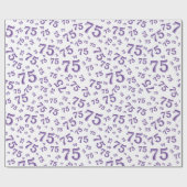 75e verjaardag Random Number Pattern 75 Paars Cadeaupapier (Vlak)