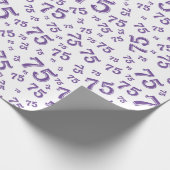 75e verjaardag Random Number Pattern 75 Paars Cadeaupapier (Hoek)