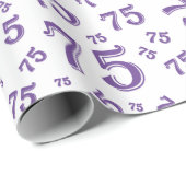 75e verjaardag Random Number Pattern 75 Paars Cadeaupapier (Rol Hoek)