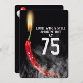 75e verjaardag Red Hot Pepper Candle Kaart (Voorkant / Achterkant)
