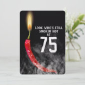 75e verjaardag Red Hot Pepper Candle Kaart (Staand voorkant)