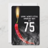 75e verjaardag Red Hot Pepper Candle Kaart (Voorkant)