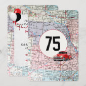 75e verjaardag Red Retro Truck Kaart (Voorkant / Achterkant)