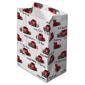 75e verjaardag Red Retro Truck Medium Gift Bag Medium Cadeauzakje (Voorkant Gekanteld)