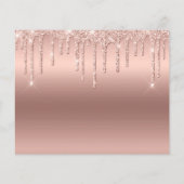 75e verjaardag Roos Gold Glitter Budget Invitation (Achterkant)