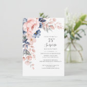 75e verjaardag Roze Floral botanische foliage Kaart (Staand voorkant)