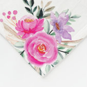 75e verjaardag roze floral fleece deken (Hoek)