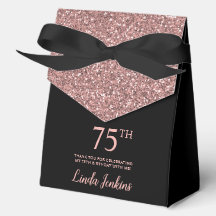 75e verjaardag Roze Goud Glitter Bedankt