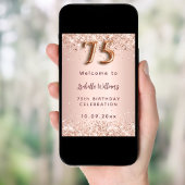 75e verjaardag roze gouden foto welkom programma