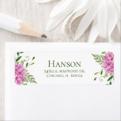 75e verjaardag roze Hydrangeas retouradres Etiket (Insitu)