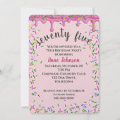 75e verjaardag roze ijsjes en strooisel kaart (Voorkant)