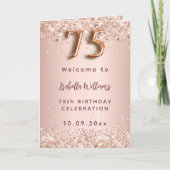 75e verjaardag rozegoud foto welkomstprogramma (Voorkant)