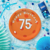 75e verjaardag Sinaasappel pickleball Papieren Bordje (Feest)