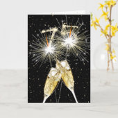 75e verjaardag Sparklers en Champagne Toast Kaart (Gele Bloem)