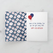 75e verjaardag 'Stick Girl' met rode ballon Kaart (Binnen)